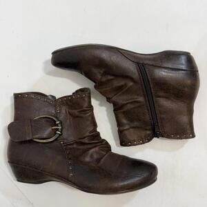 Baretraps Boho Hippie Natural Vegan Minimalist Peasant Booties Ankle Boots Sze 7